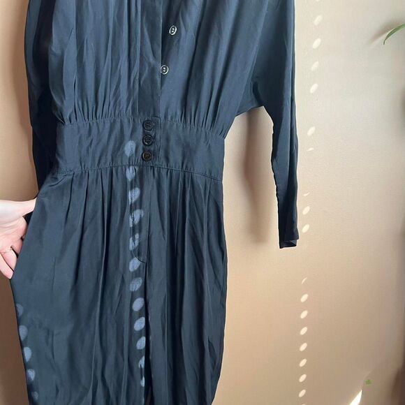 Vintage 80's/90's Black Made In USA Women's Black Long Sleeve Jumpsuit - Picture 5 of 9